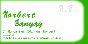 norbert banyay business card